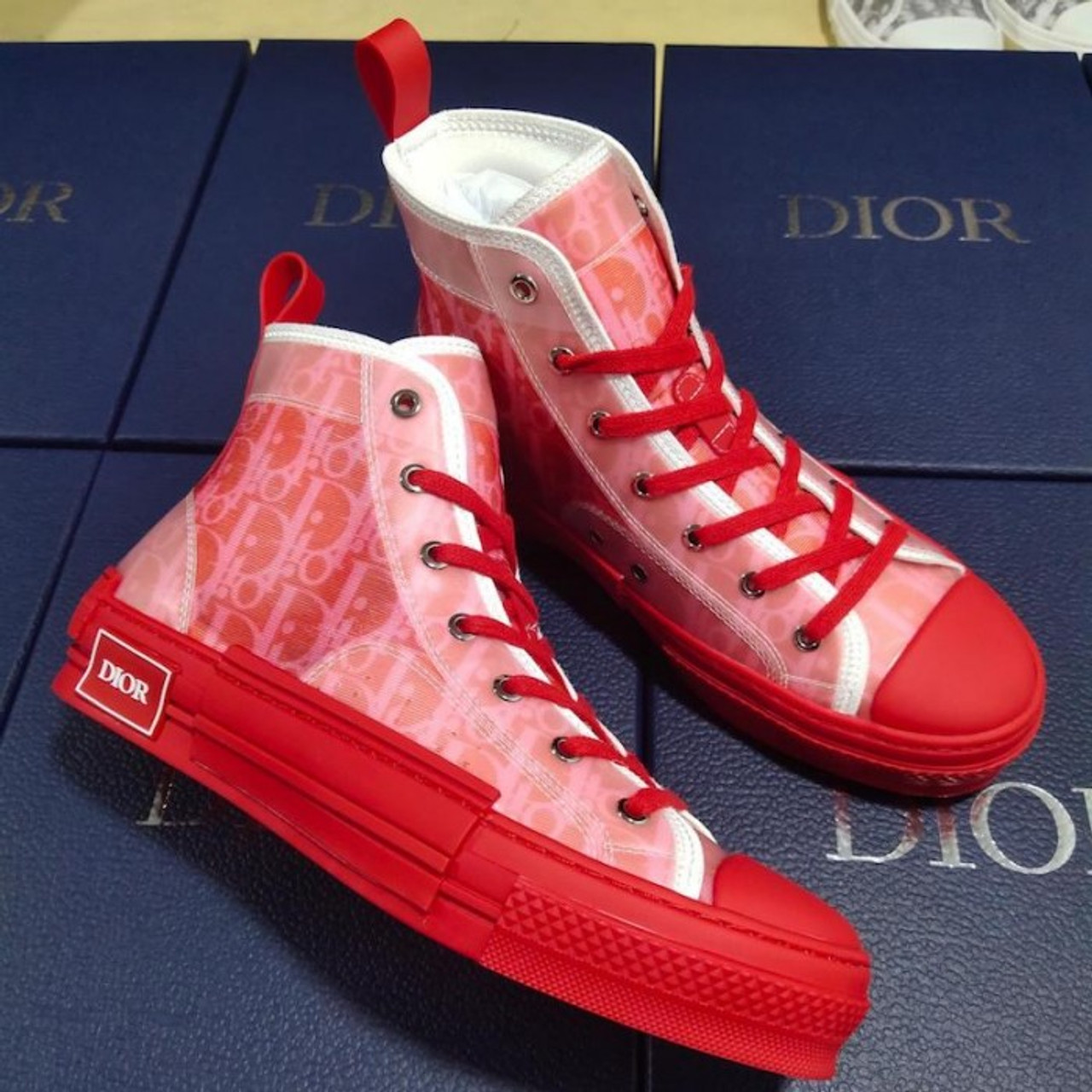 dior red high tops