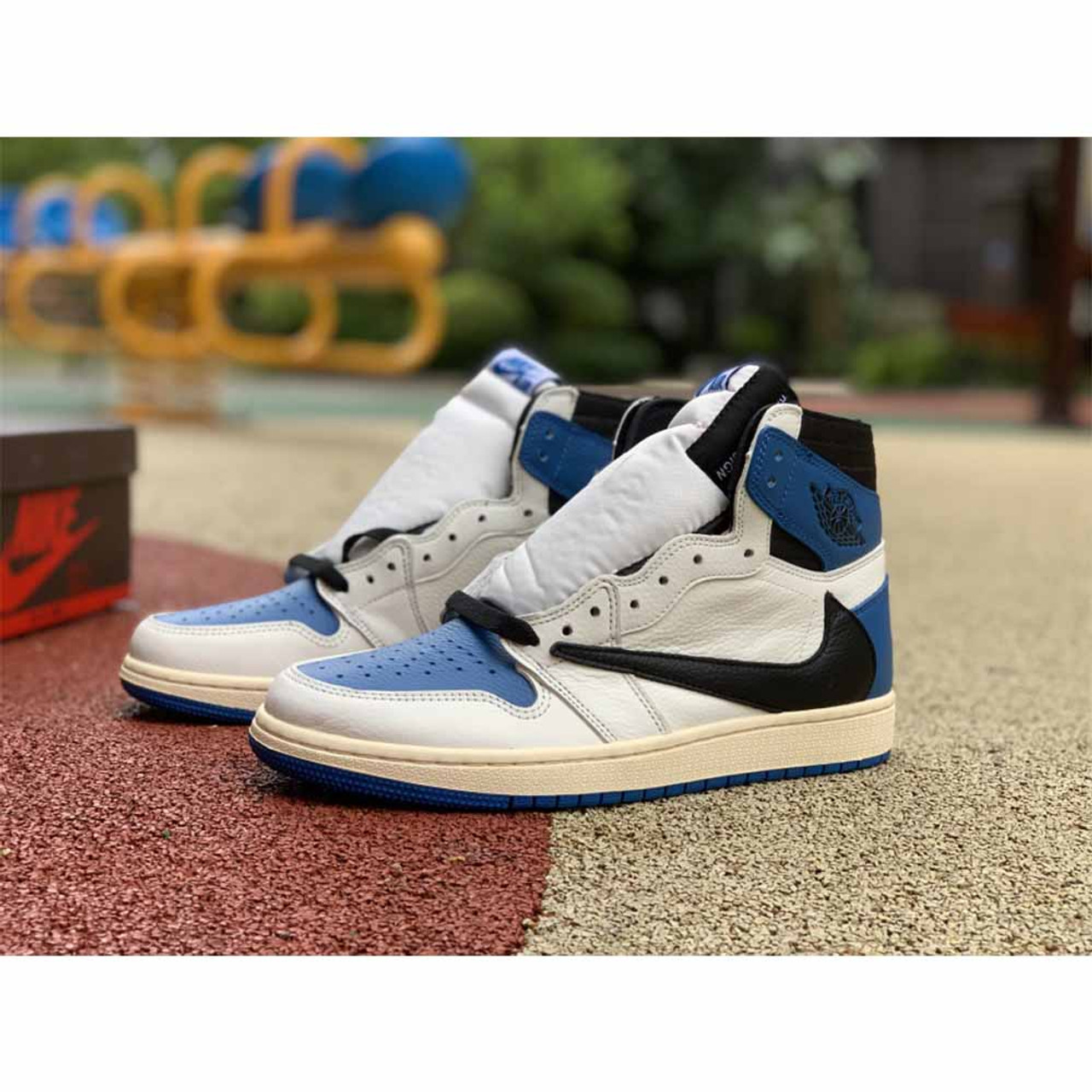 Where To Buy The Best Stockx High Quality Replica Ua Travis Scott X Fragment Air Jordan 1 High Og Sp Military Blue 1 Sneaker Hypedripz Is The Best High Quality Trusted Clone