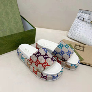 High quality replica UA Gucci Women's Platform White Rainbow, Slide Sandal High quality replica UA Gucci Women's Platform White Rainbow, Slide Sandal