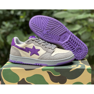 High quality replica UA Bapesta Solebox Purple Star In Grey Sneaker High quality replica UA Bapesta Solebox Purple Star In Grey Sneaker