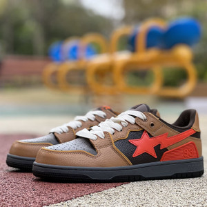 High quality replica UA Bapesta Solebox Red Star Brown Sneaker High quality replica UA Bapesta Solebox Red Star Brown Sneaker