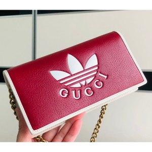 High quality replica UA Adidas x Gucci with Chain(19-10-4cm) Red, Wallet High quality replica UA Adidas x Gucci with Chain(19-10-4cm) Red, Wallet
