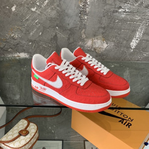 High quality replica UA Louis Vuitton x Nike Air Force 1s in Red, Sneaker High quality replica UA Louis Vuitton x Nike Air Force 1s in Red, Sneaker