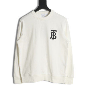 High Quality Replica UA Burberry 23FW classic letter laminated crew neck sweatshirt in White High Quality Replica UA Burberry 23FW classic letter laminated crew neck sweatshirt in White