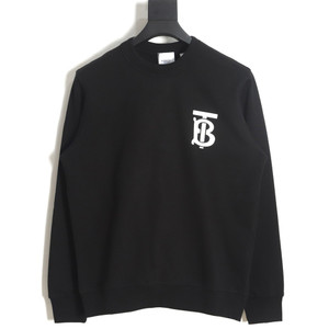 High Quality Replica UA Burberry 23FW classic letter laminated crew neck sweatshirt in Black High Quality Replica UA Burberry 23FW classic letter laminated crew neck sweatshirt in Black