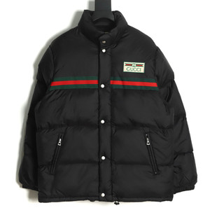 High quality replica UA Gucci 22ss red and green webbing down jacket High quality replica UA Gucci 22ss red and green webbing down jacket