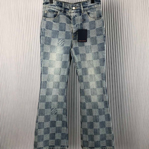 High Quality Replica UA Louis Vuitton Damier Bootcut Denim Pants High Quality Replica UA Louis Vuitton Damier Bootcut Denim Pants