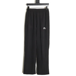 High quality replica UA Balenciaga 24SS 3B embroidered all black sports suit Trousers High quality replica UA Balenciaga 24SS 3B embroidered all black sports suit Trousers