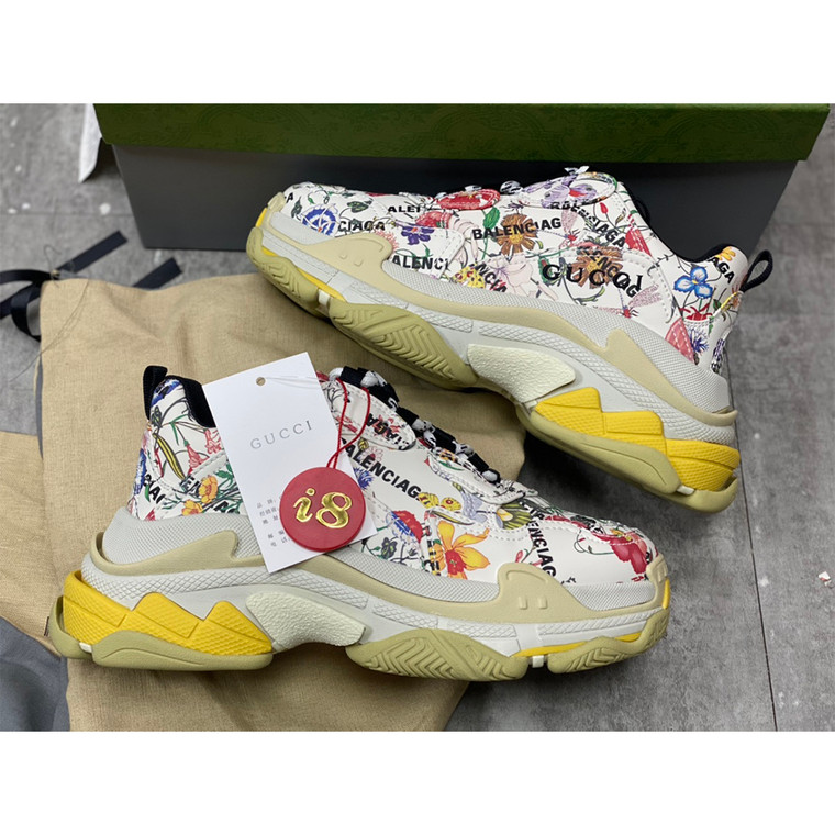 High quality replica UA Gucci Men's The Hacker Project Triple S Flora Print, Sneaker