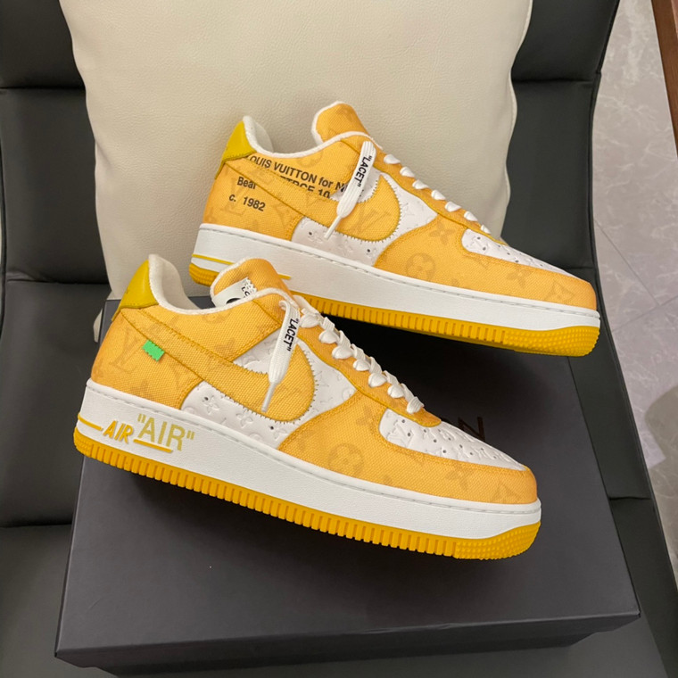 High quality replica UA Louis Vuitton X Nike Air Force 1 Yellow, Sneaker