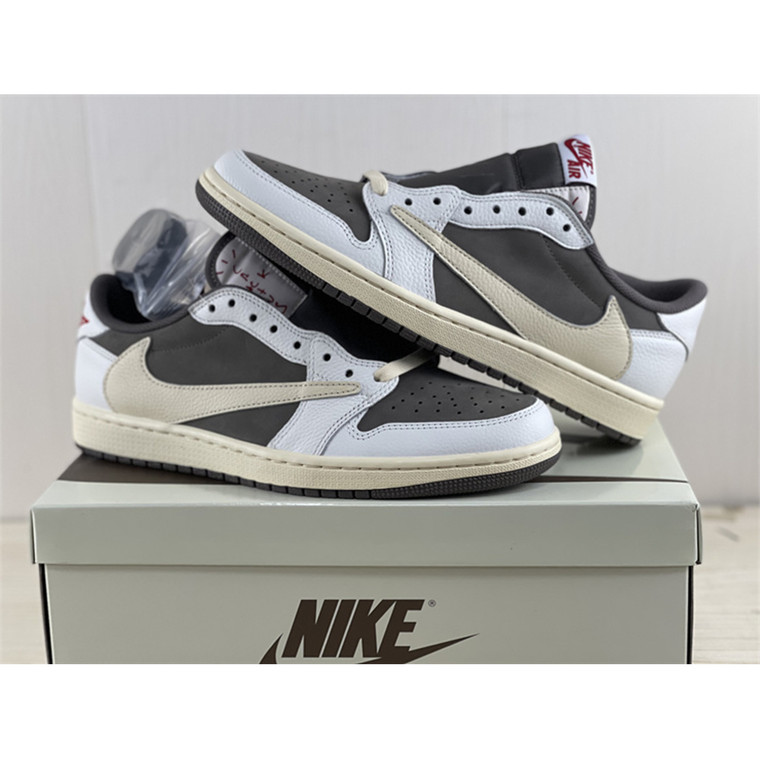 High quality replica UA Nike Jordan Travis Scott X AJ1 Coffe And White, Sneakers