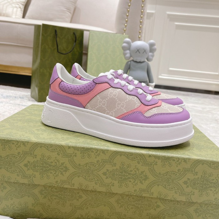 High quality replica UA Gucci GG embossed sneaker pink canvas, Sneaker