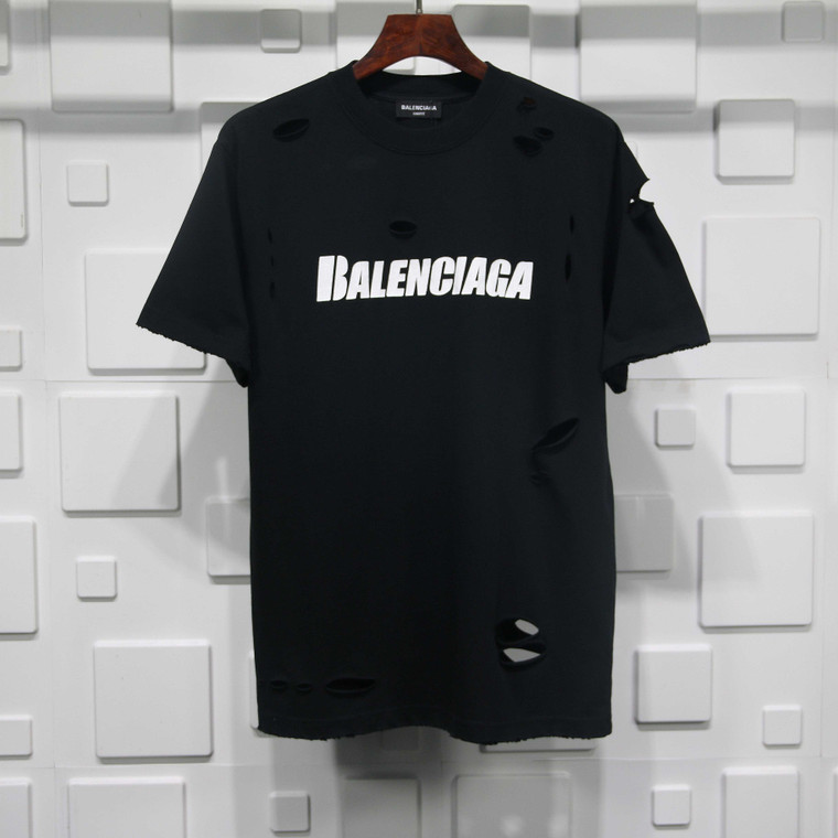 High Quality Replica UA Balenciaga Distressed Black, Tshirt