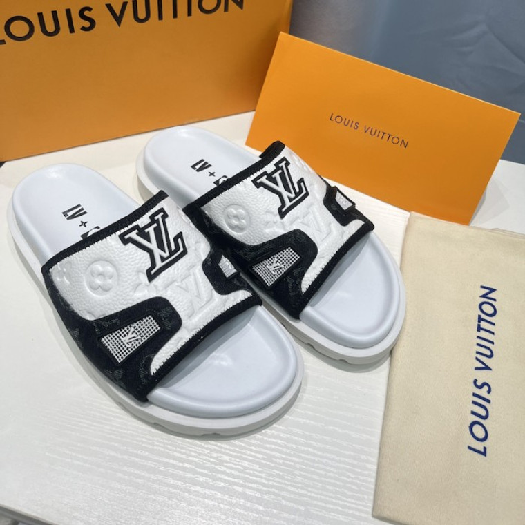 High quality replica UA Louis Vuitton x NBA Trainer Mule Black, Slides