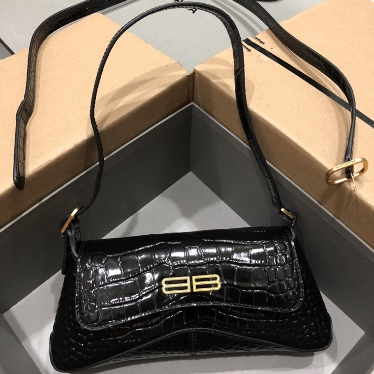 High Quality Replica UA Balenciaga Women's Xx Small Crocodile Embossed in Black, Flap Bag