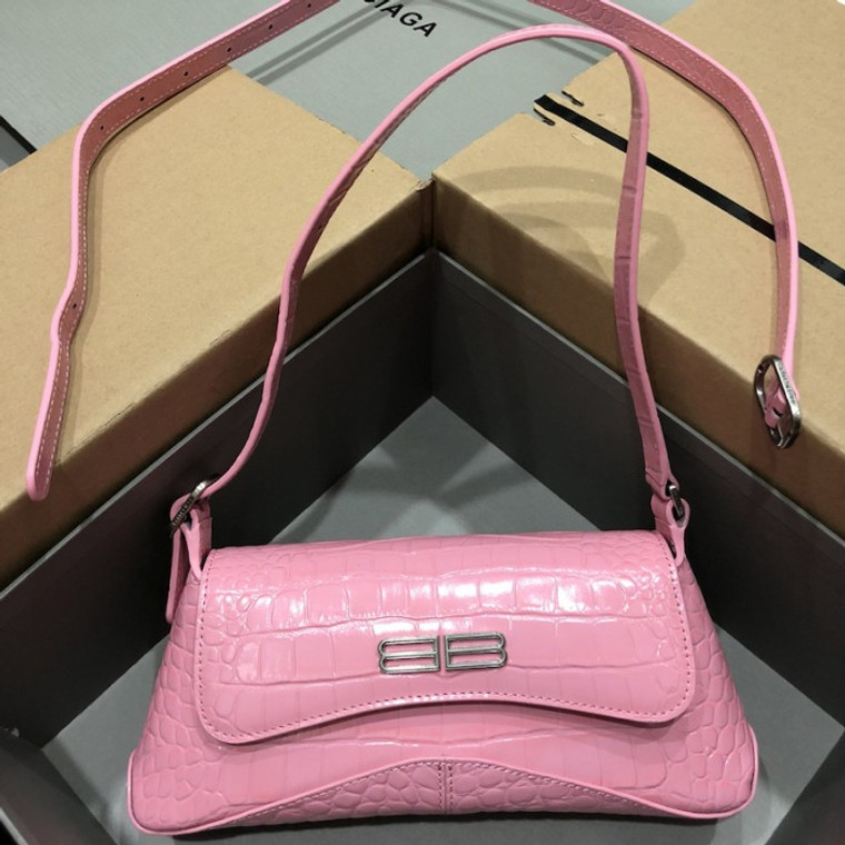 High Quality Replica UA Balenciaga Women's Xx Small Crocodile Embossed in Pink, Flap Bag
