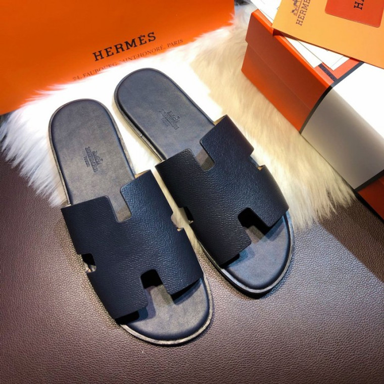 High Quality Replica UA Hermes Men Izmir in Epsom Leather Navy, Sandals