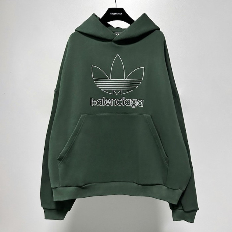 High Quality Replica UA  Balenciaga Men's Balenciaga X Adidas Green Oversized Hoodie