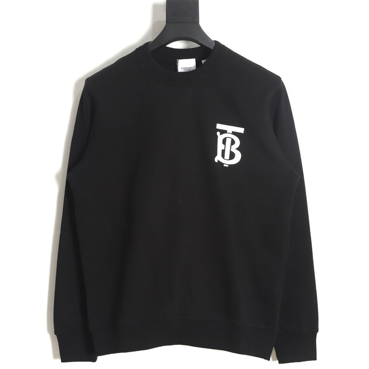 High Quality Replica UA Burberry 23FW classic letter laminated crew neck sweatshirt in Black