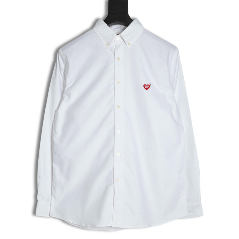 High Quality Replica UA Human Made Heart Embroidered Oxford Long Sleeve Shirt