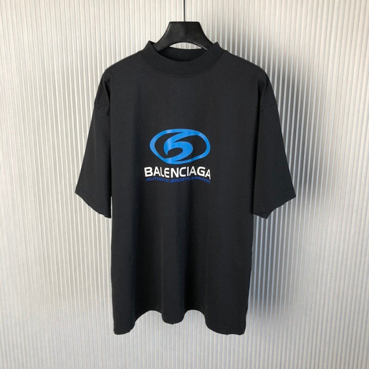 High quality replica UA Balenciaga Surfer Medium Fit in black/white and blue T-Shirt