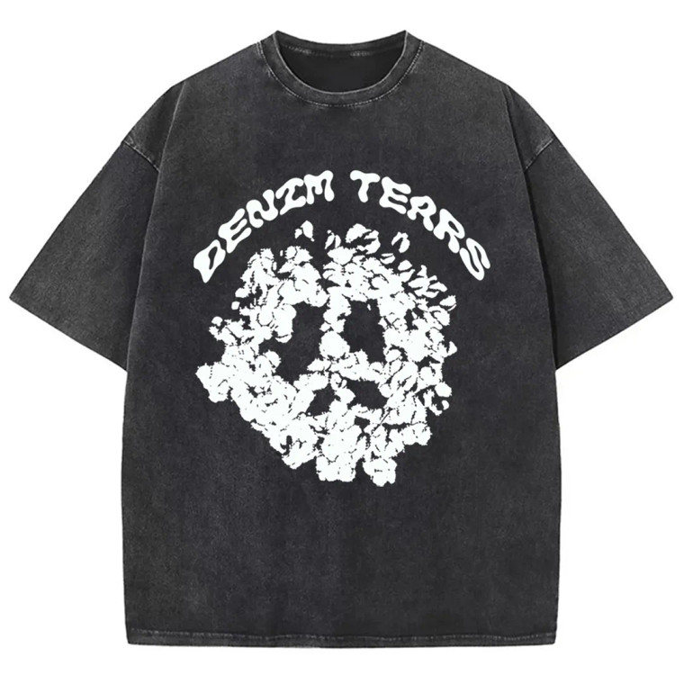High quality replica UA Vintage Casual Denim Tears Graphic Acid Washed T-Shirt