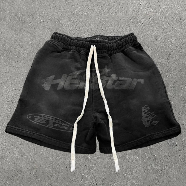 High quality replica UA Vintage Hellstar Graphic Casual Drawstring Shorts ( select colorway)