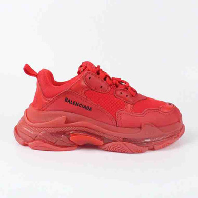 UA High quality replica Balenciaga Triple S Clear Sole Trainers ALL RED color sneakers
