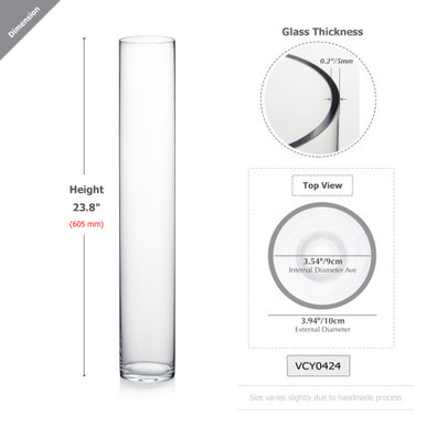 Tall Glass Vase① Tall Clear Glass Gipar Vase – Azzoro Living