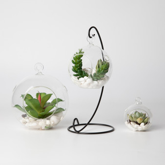 HCH0103 - Hanging Round Terrarium / Candle Holder - 3" (72pcs)