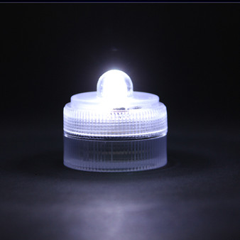 LED03 Round Submersible LED Decor Light - White, Optional Remote Control Available (10 pcs)