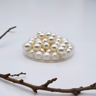 BEPR32IV - Medium Ivory Undrilled Plastic Faux Pearls - 1/2", 14mm