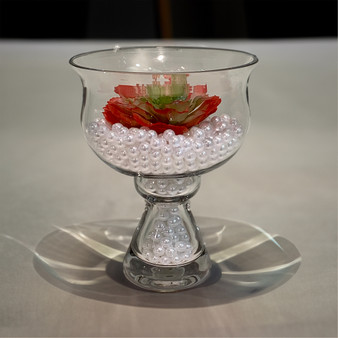 VCP0608 - Pedestal Bowl Glass Vase - 6" x 8"