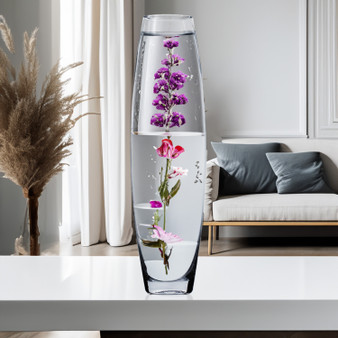 VFV0419 Urn Bullet Glass Vase- 3"x19" (4 pcs)