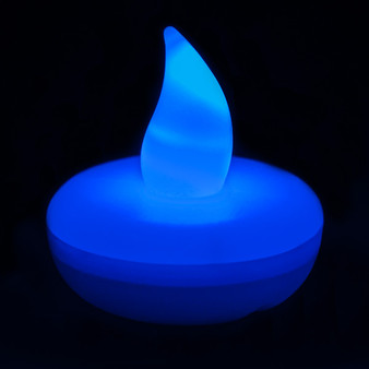 LED02BL Small Round Floating LED Candle - Blue (12pcs)