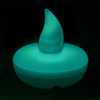 LED02GN Small Round Floating LED Candle - Green (12pcs)