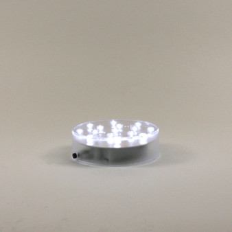 LED08 - Clear Round LED Decor Light Disk Plate -  4" D x 1" H