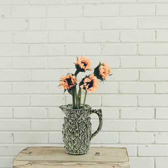 CPV3108OB - Aged Leafy Green Imprint Pitcher Vase - 8.2" H (8 pcs/case)