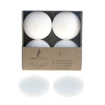 CGA064-W 3" Floating Disc Candles - White (4 pcs/box)