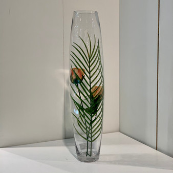 VFV0428 Clear Bullet Urn Glass Vase - 4" x 28" (2pcs)