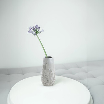 CLV9010CR - Medium Cream Reactive Glazed Vase with Fern Print - 5" W x 10" H (12 pcs/case) CLV9010CR - Medium Cream Reactive Glazed Vase with Fern Print - 5" W x 10" H (12 pcs/case)
