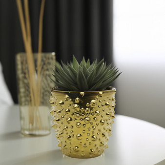 CUB6107GD Large Gold Spike Pot - 6.7" H (6 pcs)