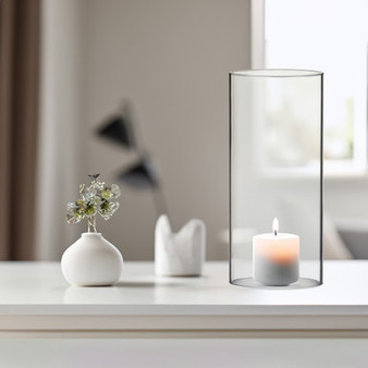 HST0614 - Clear Hurricane Candle Shade Chimney Tube (NO Bottom) -  6" x 14" (6 pcs/case)