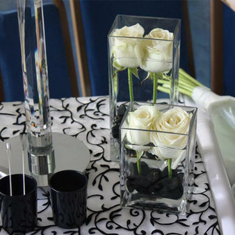 VBV6410 - Block Glass Vase - 6"x4"x10"