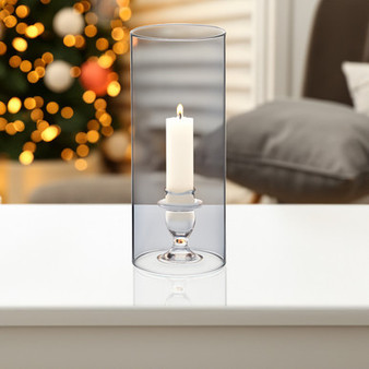 HST0412 - Clear Hurricane Candle Shade Chimney Tube (NO Bottom) - 4"x12"(12 pcs/case)