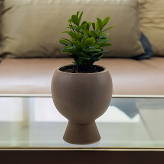 CUB3007DE - Desert Sand Ceramic Urn Vase - 5.7" x 7"