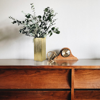 CSB0512GX - Textured Gold Tall Square Block - 5"x12"H