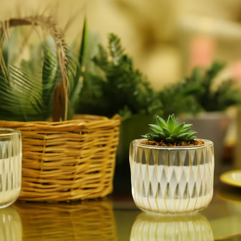CUD8906GD Large Unique Gold Ceramic Pot - 6.5" W x 6" H (12 pcs)