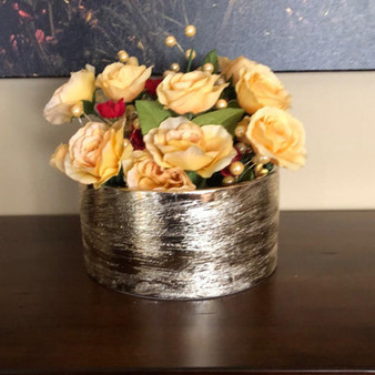 CYL0804SX - Textured Silver Cylinder Ceramic - 8" x 4"