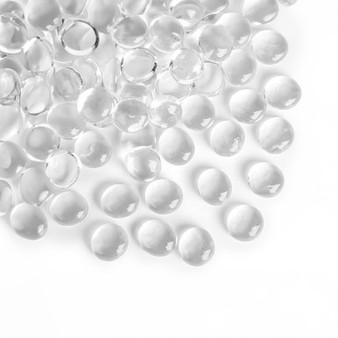 FLMA01CL - Decorative Flat Glass Marble Vase Filler - Clear (1 lb. bag)